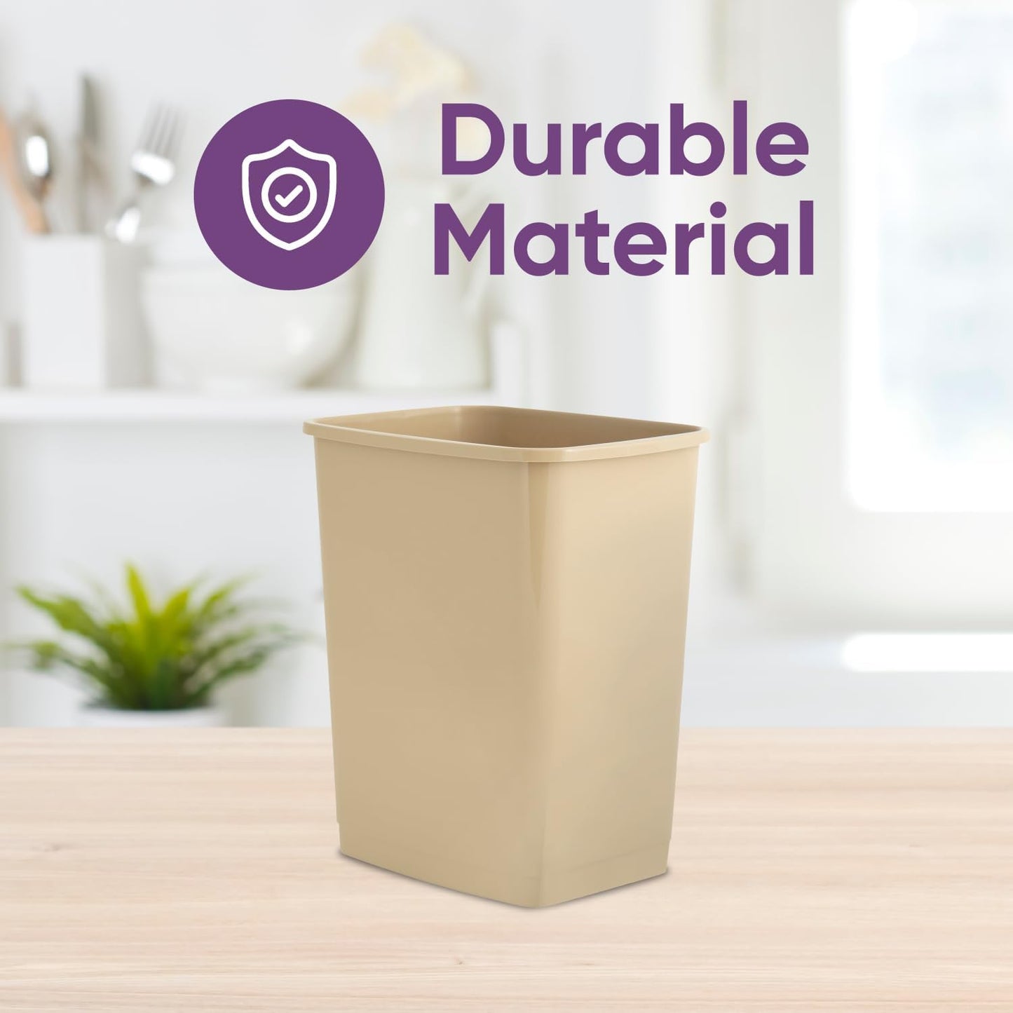 Mini cubo basura plástico 1.25gal 5qt color beige