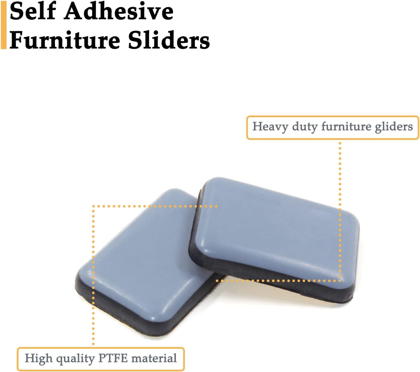 20 Deslizadores Adhesivos 1-3/8x1pulg para Muebles
