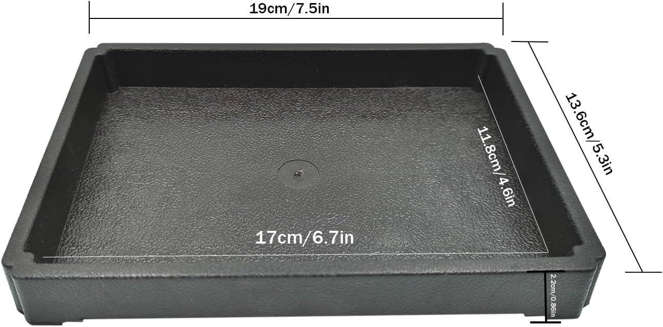 Platillos macetas resina negra 7pulg drenaje rectangular
