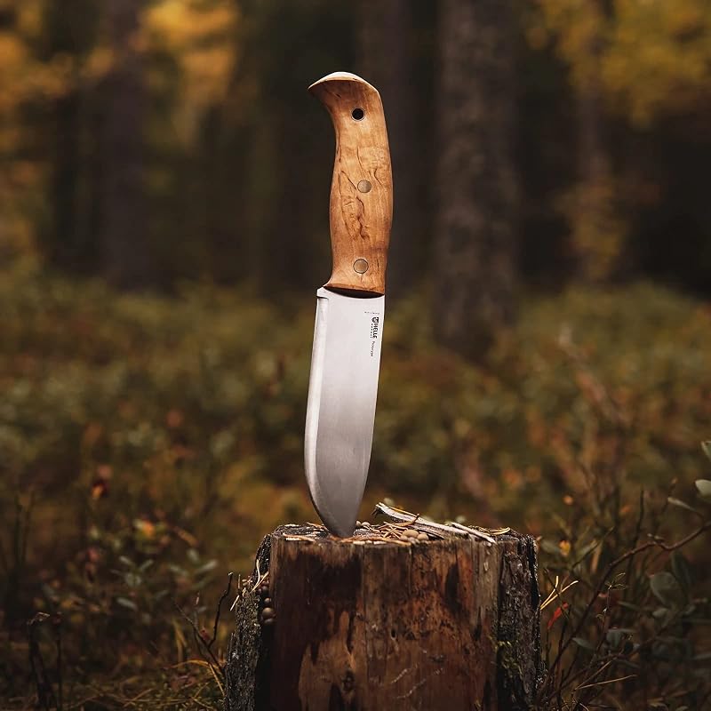 Cuchillo espiga fija acero 14C28N para supervivencia