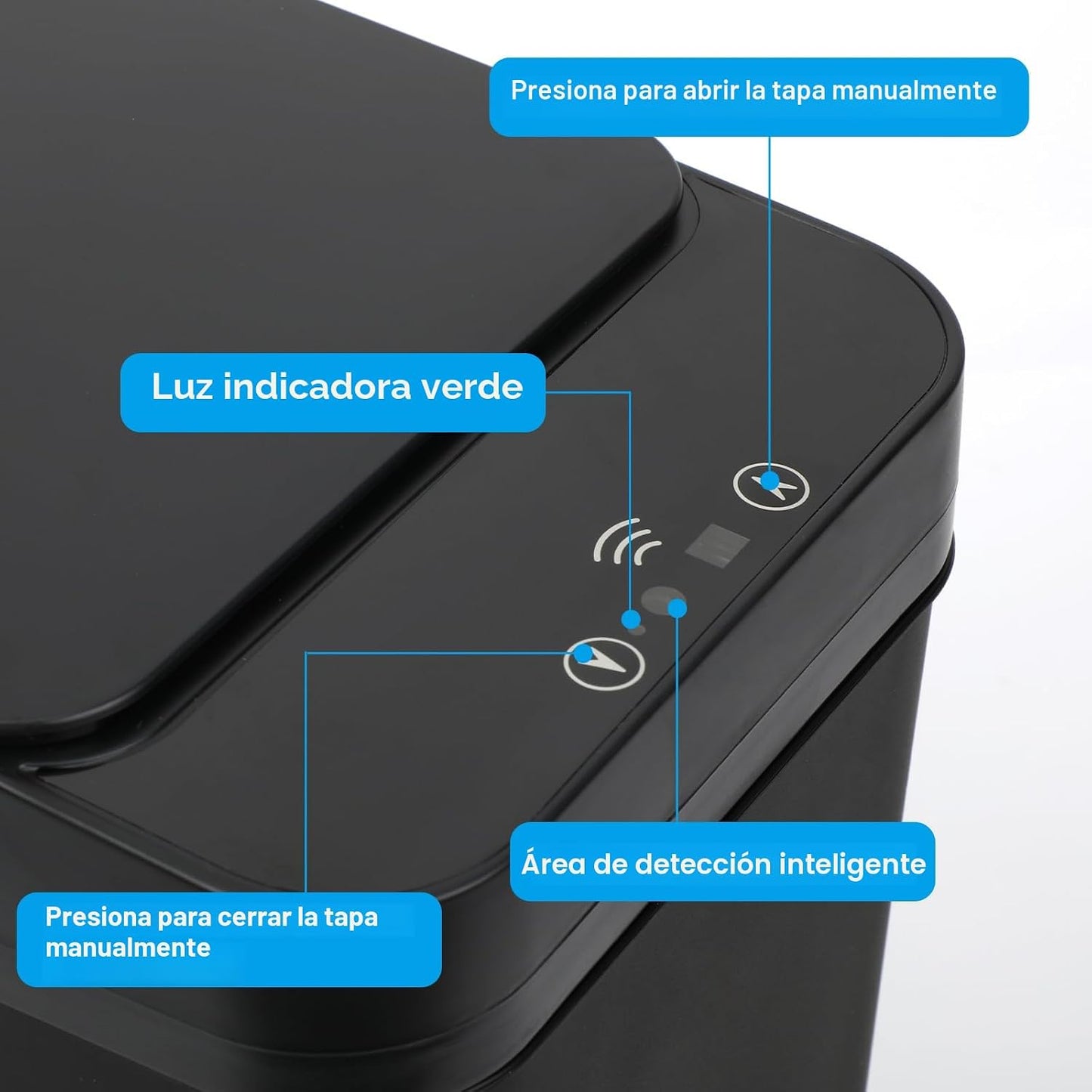 Pack 2 cubos basura baño 2.4gal sensor movimiento