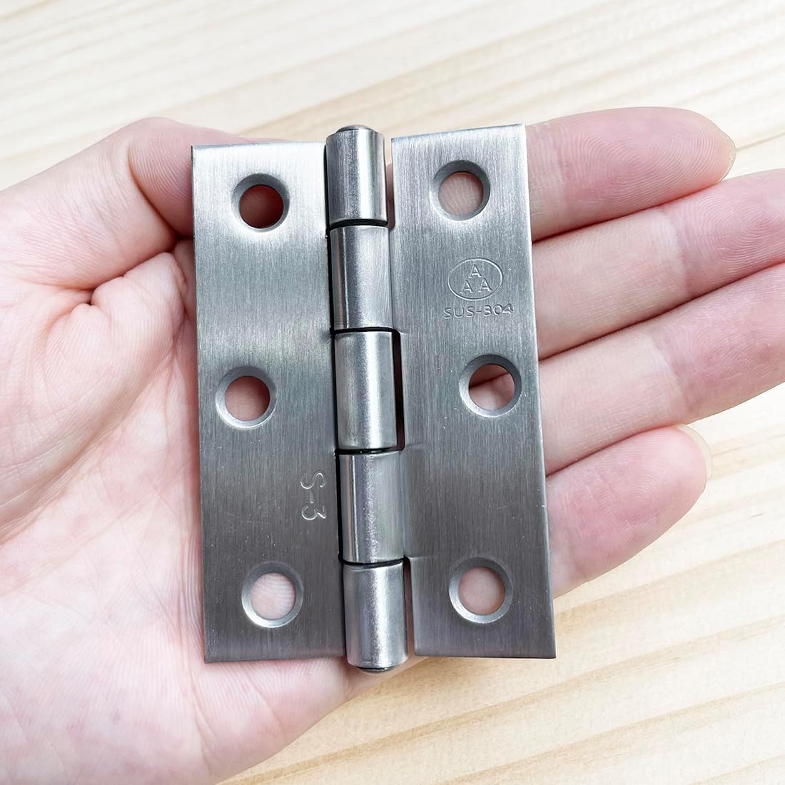 2 Pzas Bisagras Acero Inox 304 Plegables 76mm para Muebles