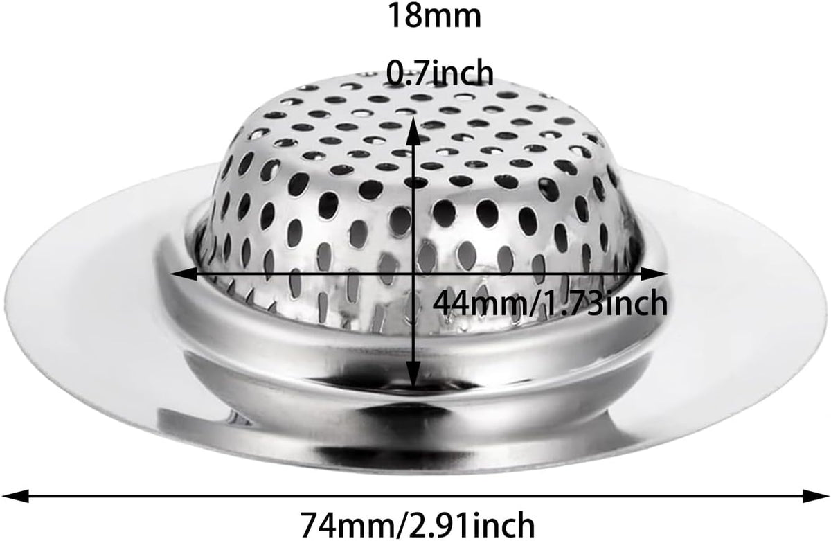 Filtros acero inox antiobstrucción con cesta colador baño