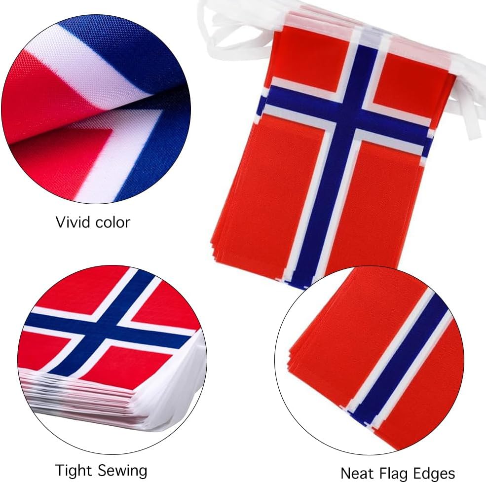 Banderas Noruega 30 pzas 33ft eventos patrióticos