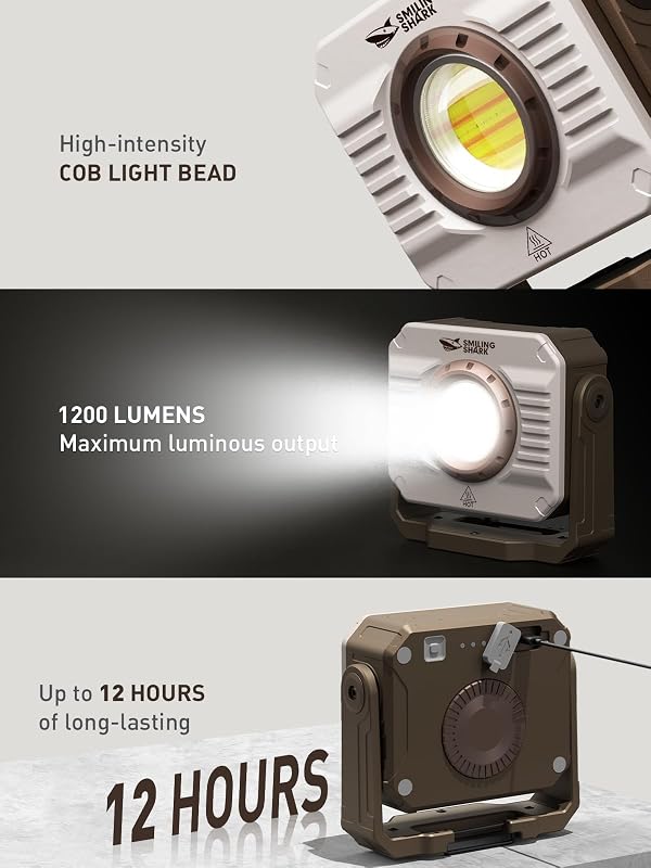 Luz trabajo portátil LED regulable 3 modos magnética