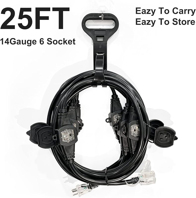Cable extensión 25ft 3 clavijas SJTW 12 calibre