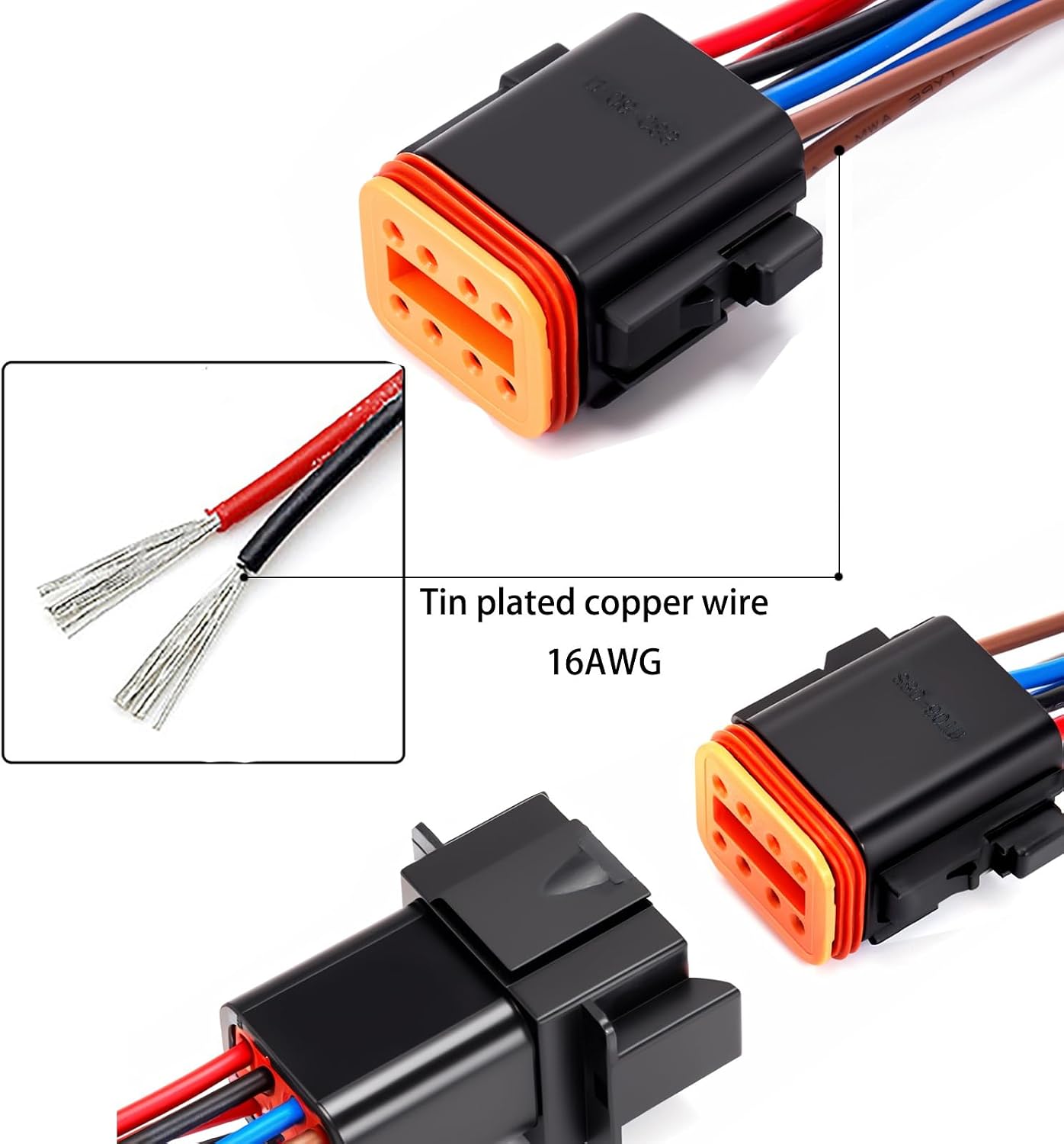 Conector cable eléctrico 8 pines enchufe rápido automóvil