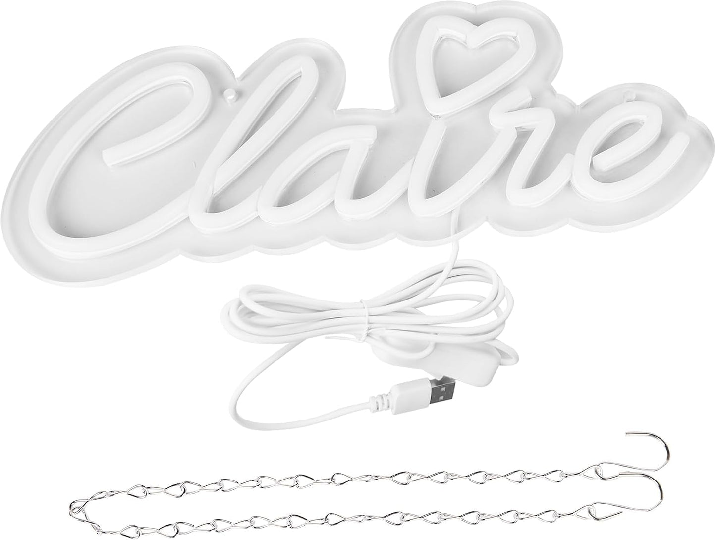 Letrero neón Claire para decoración de pared y dormitorio