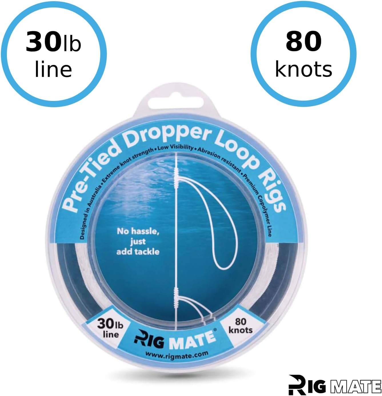 Aparejos bucle colgante 30lb carrete línea pesca 18pulg