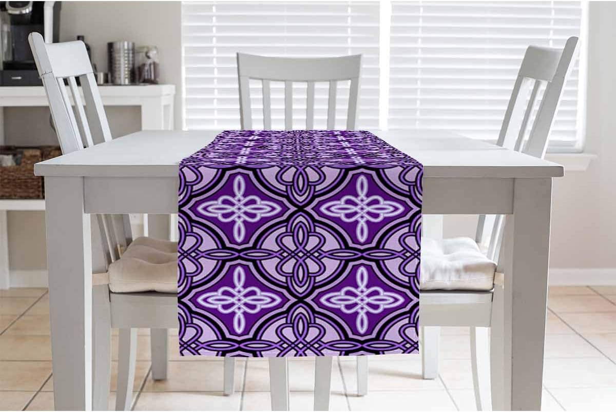 Camino mesa morado patrón celta sin costuras 13x72pulg