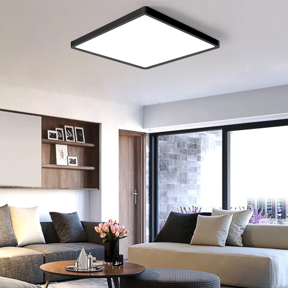 Lámpara Led Empotrada 12pulg 24W Cuadrada 4000K Negro