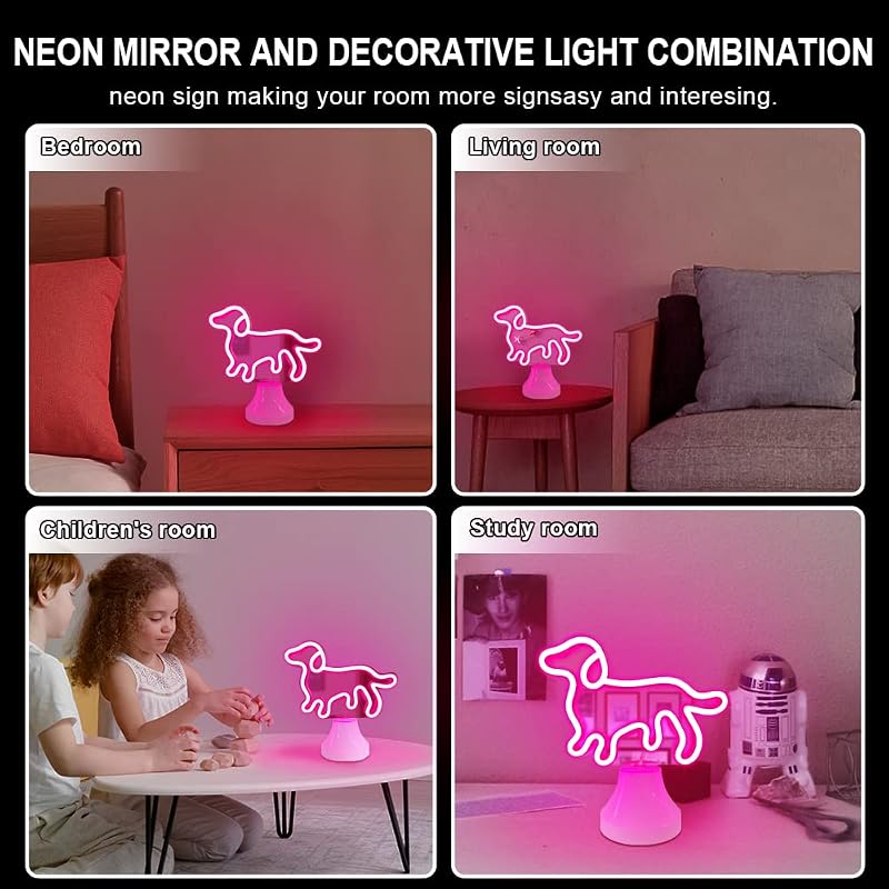 Letrero neón decoración habitación luz mesa espejo usb pilas