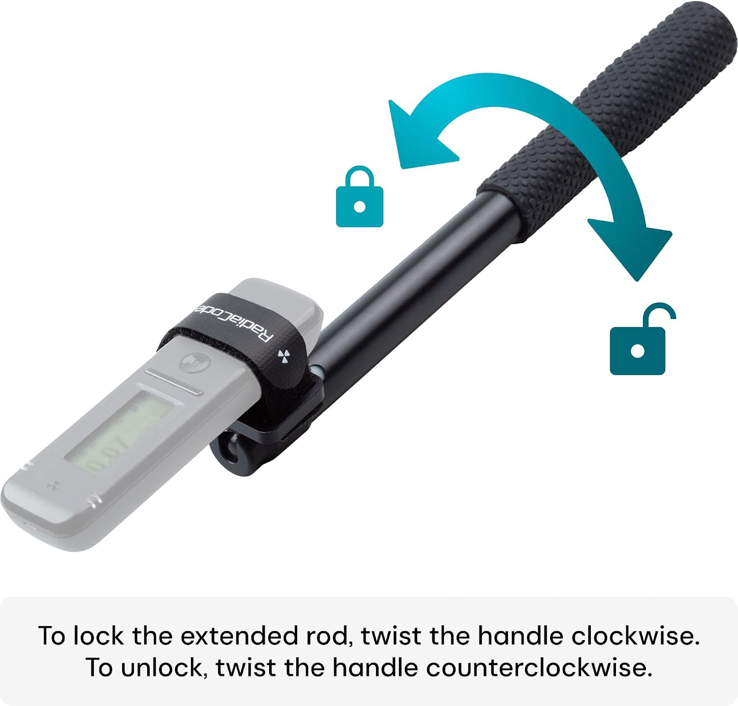 Mango aluminio extensible 36pulg para contador Geiger