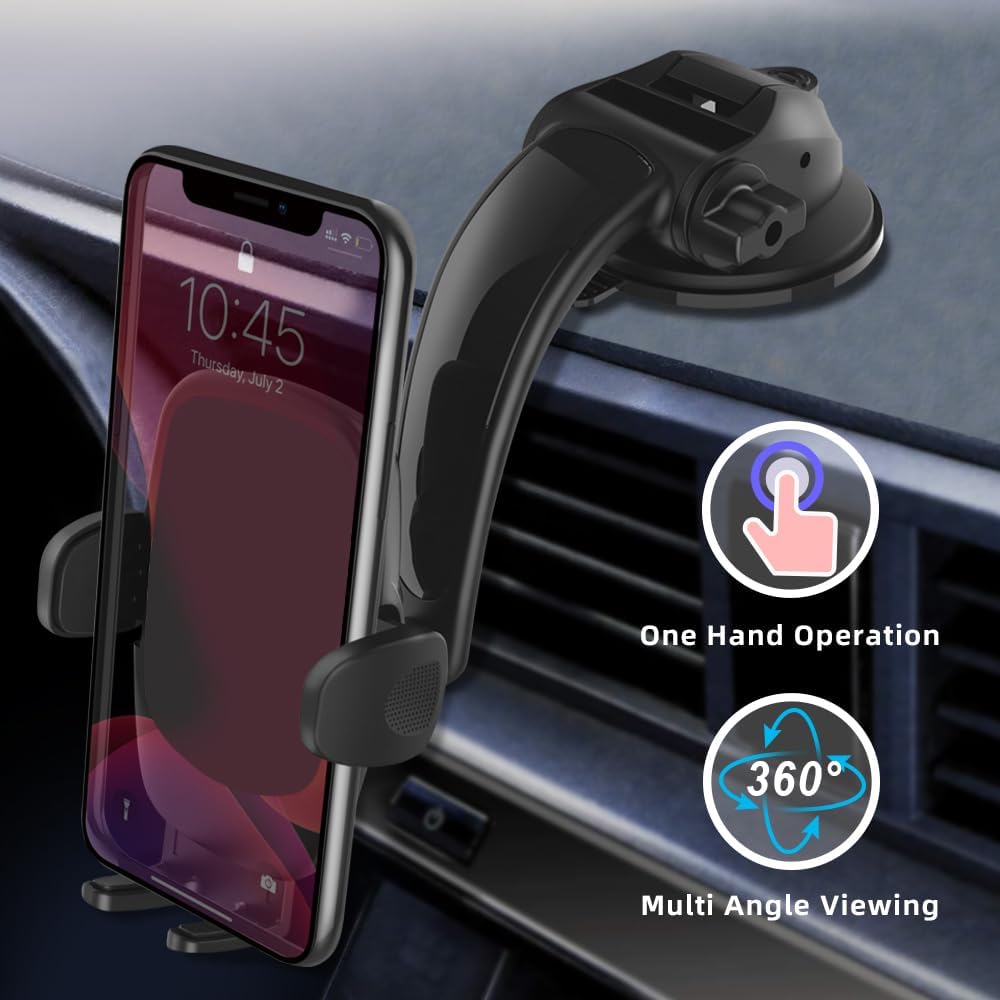 Soporte teléfono coche succión ajustable brazo sólido