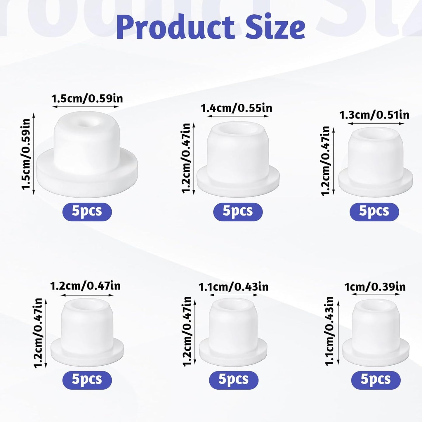 30 Tapones Silicona Sal Pimienta 6 Tamaños Reutilizables