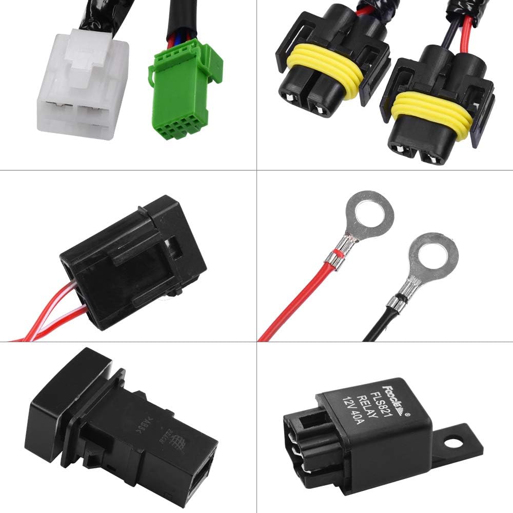 Set cables con relé 40A y kits interruptores luz niebla LED