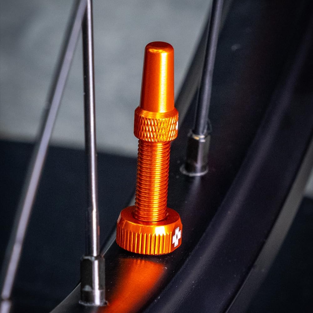 Válvulas Presta aluminio 7075 60mm naranja anodizado