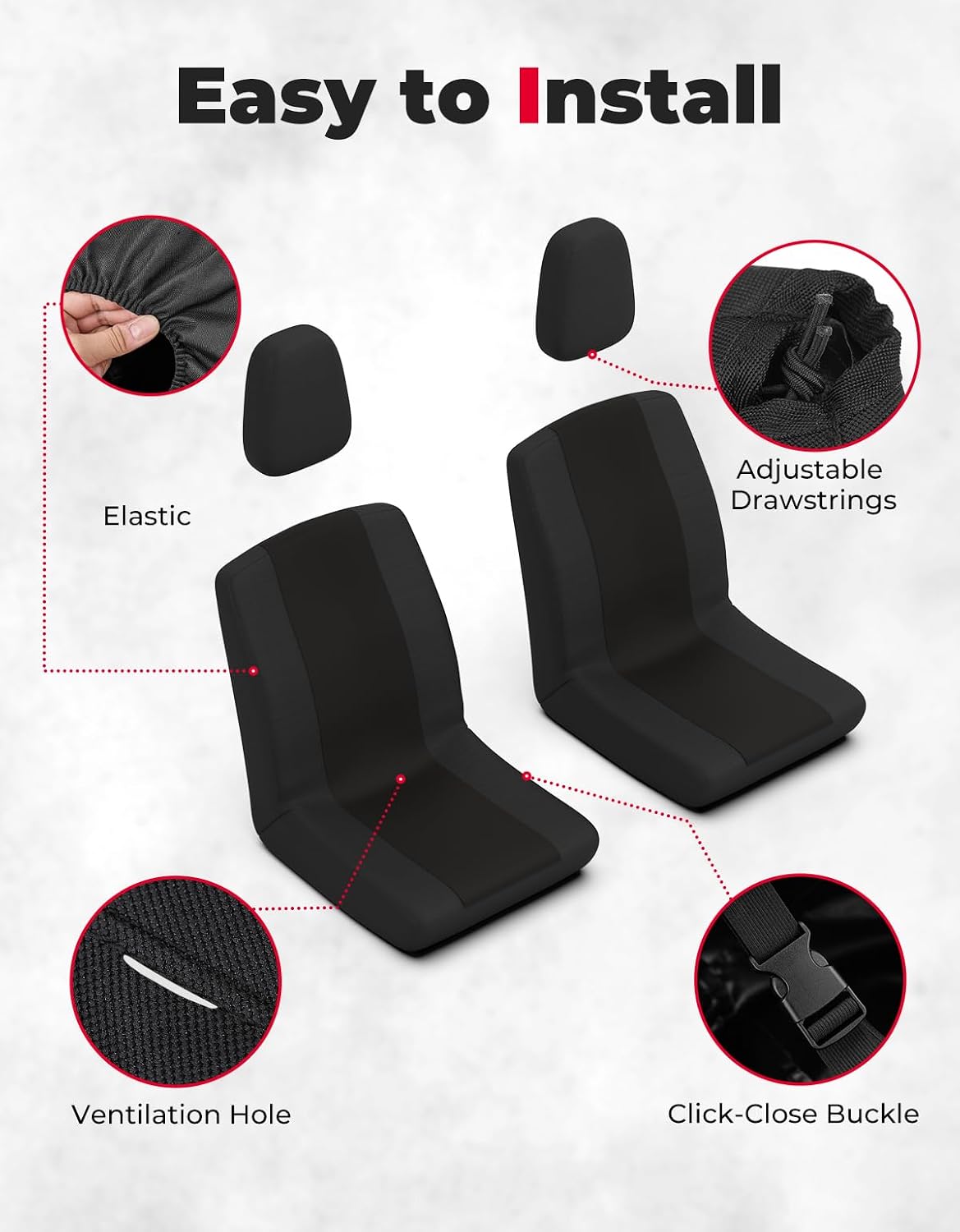 Fundas asiento UTV negras con reposacabezas comp Rhino2021