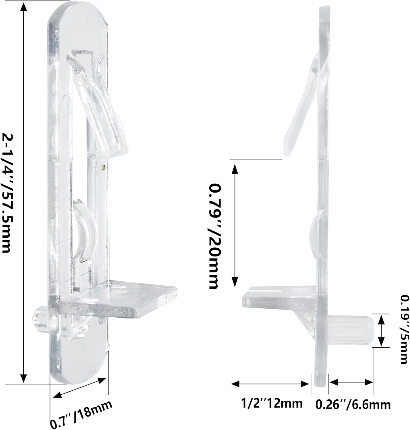 Pasadores transparentes para estantes cocina 24 Uds