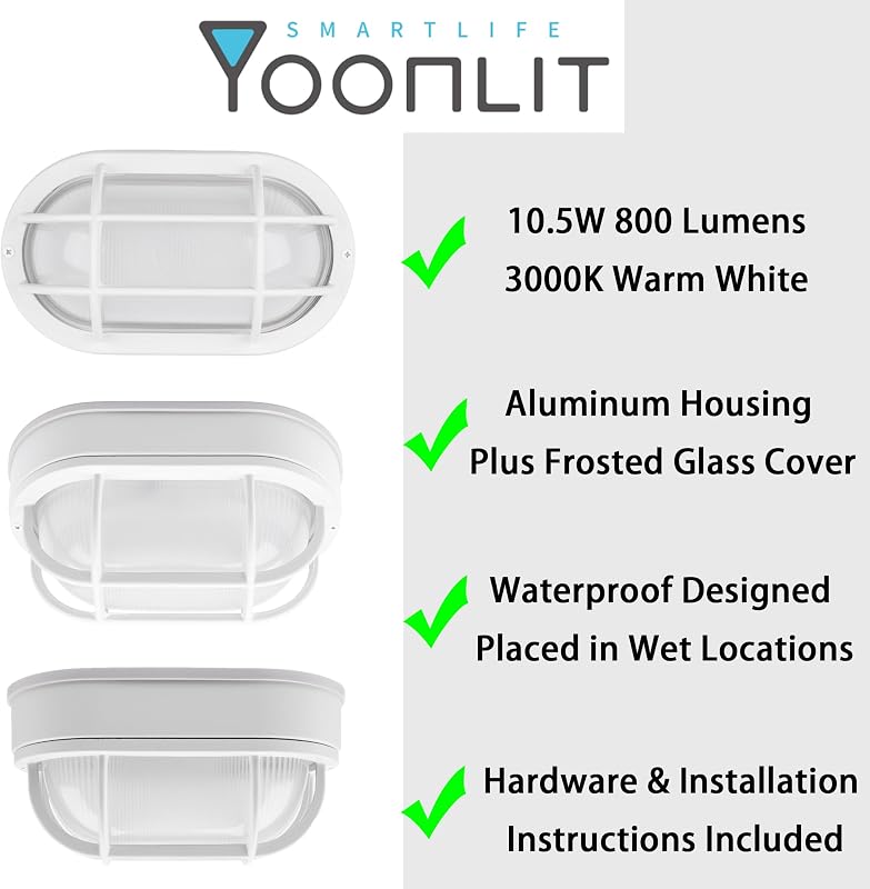 Luminaria LED ovalada exterior 8.5" 10.5W 3000K