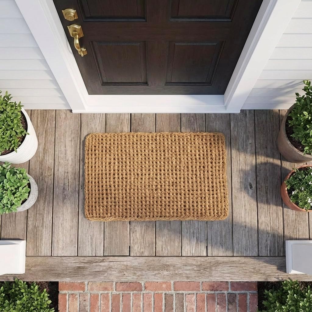 Tapete entrada coco Beige rectangular
