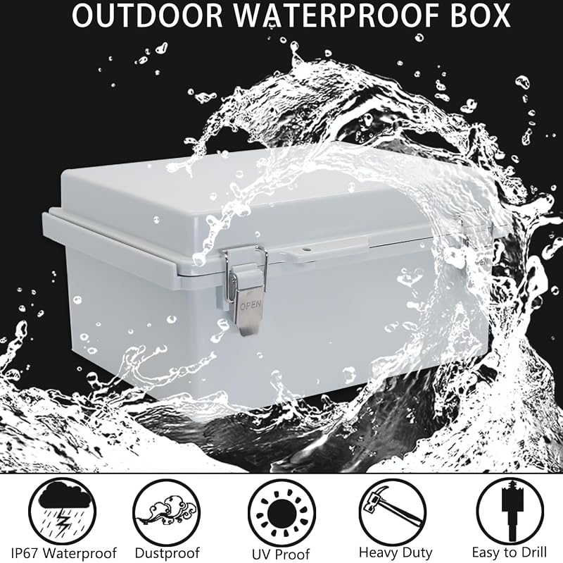Caja eléctrica plástico ABS IP67 con pestillo acero inox