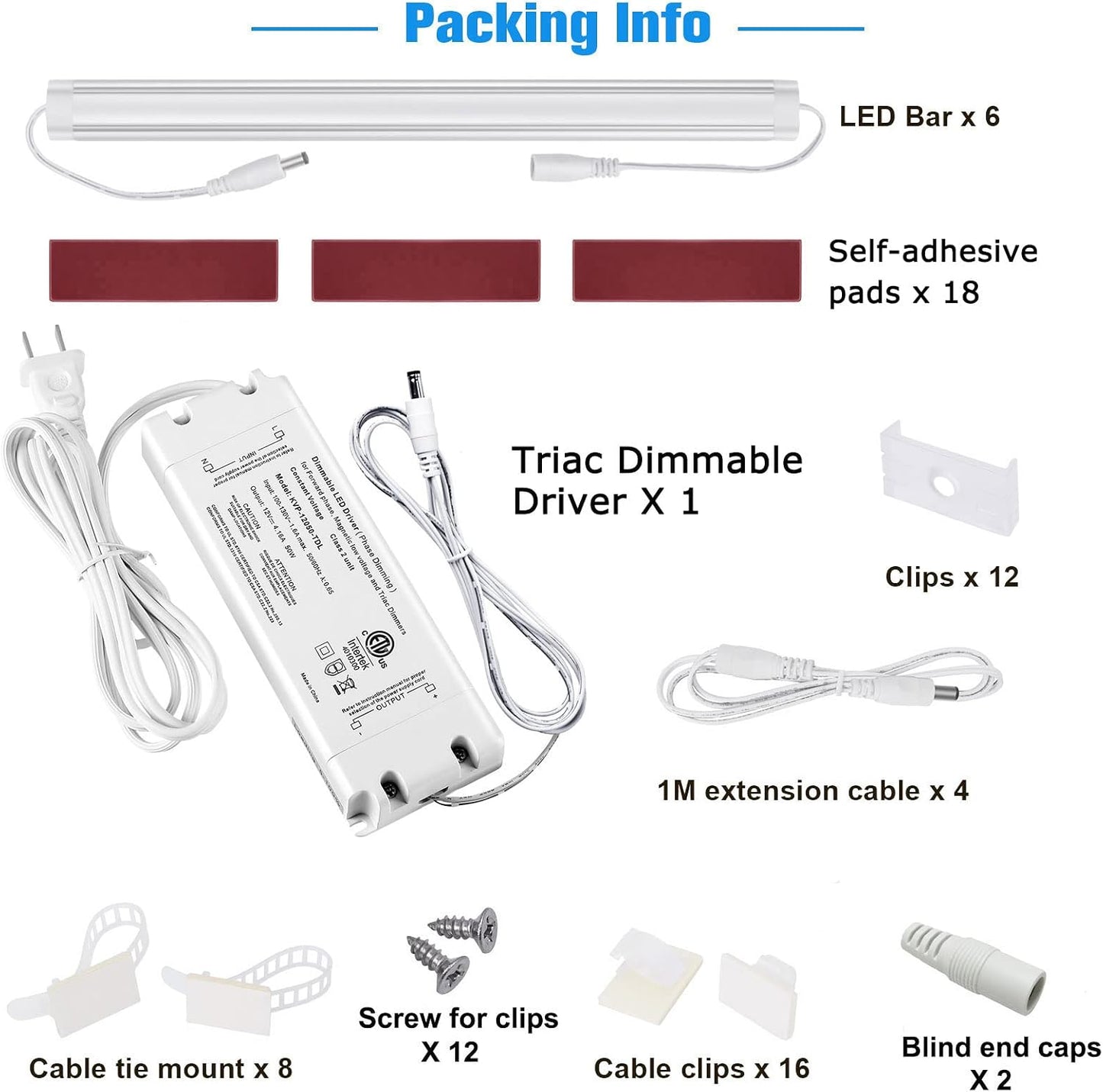 Kit luces LED gabinete con controlador enchufe