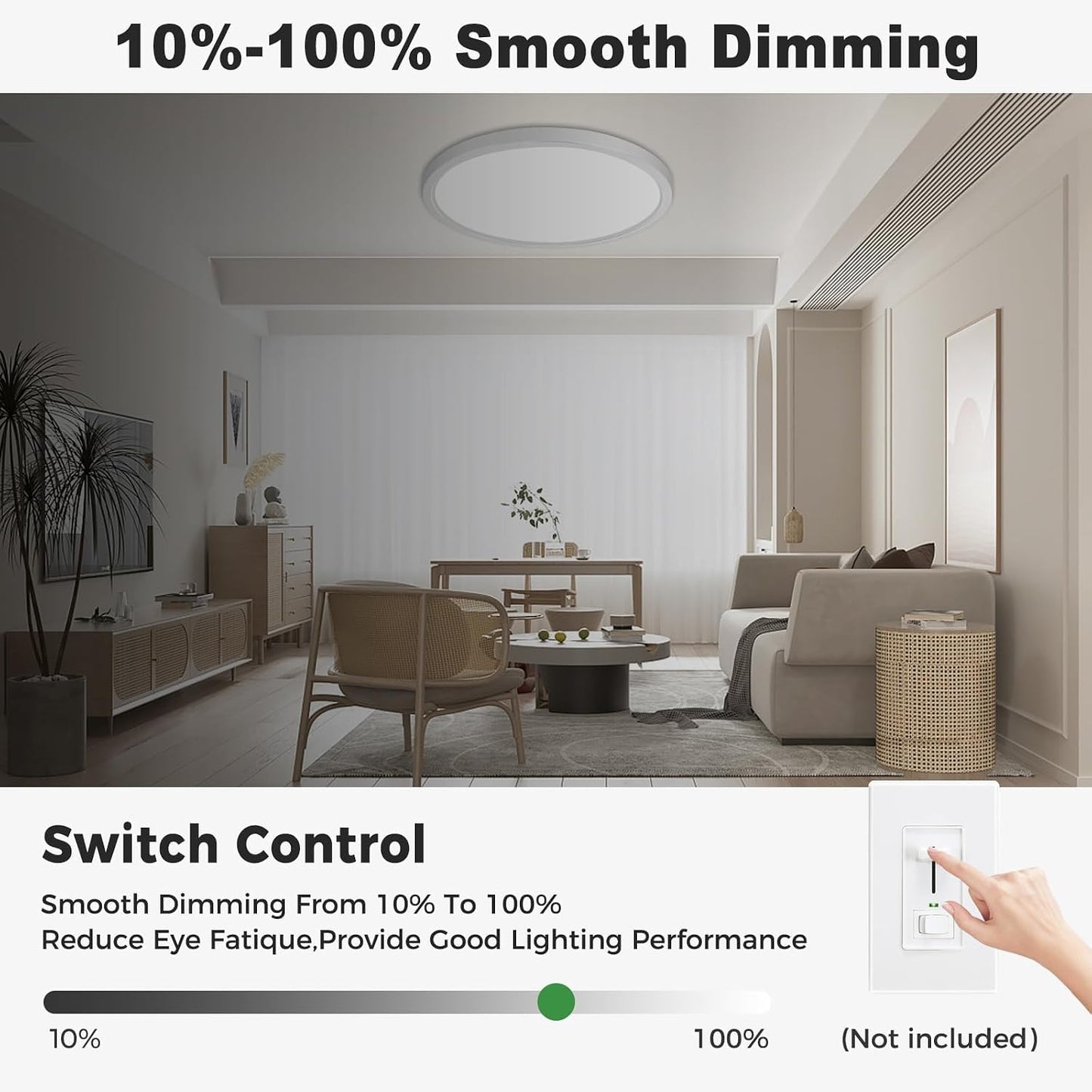 Lámpara Led Techo Empotrada 9pulg 18w Regulable 5 Colores