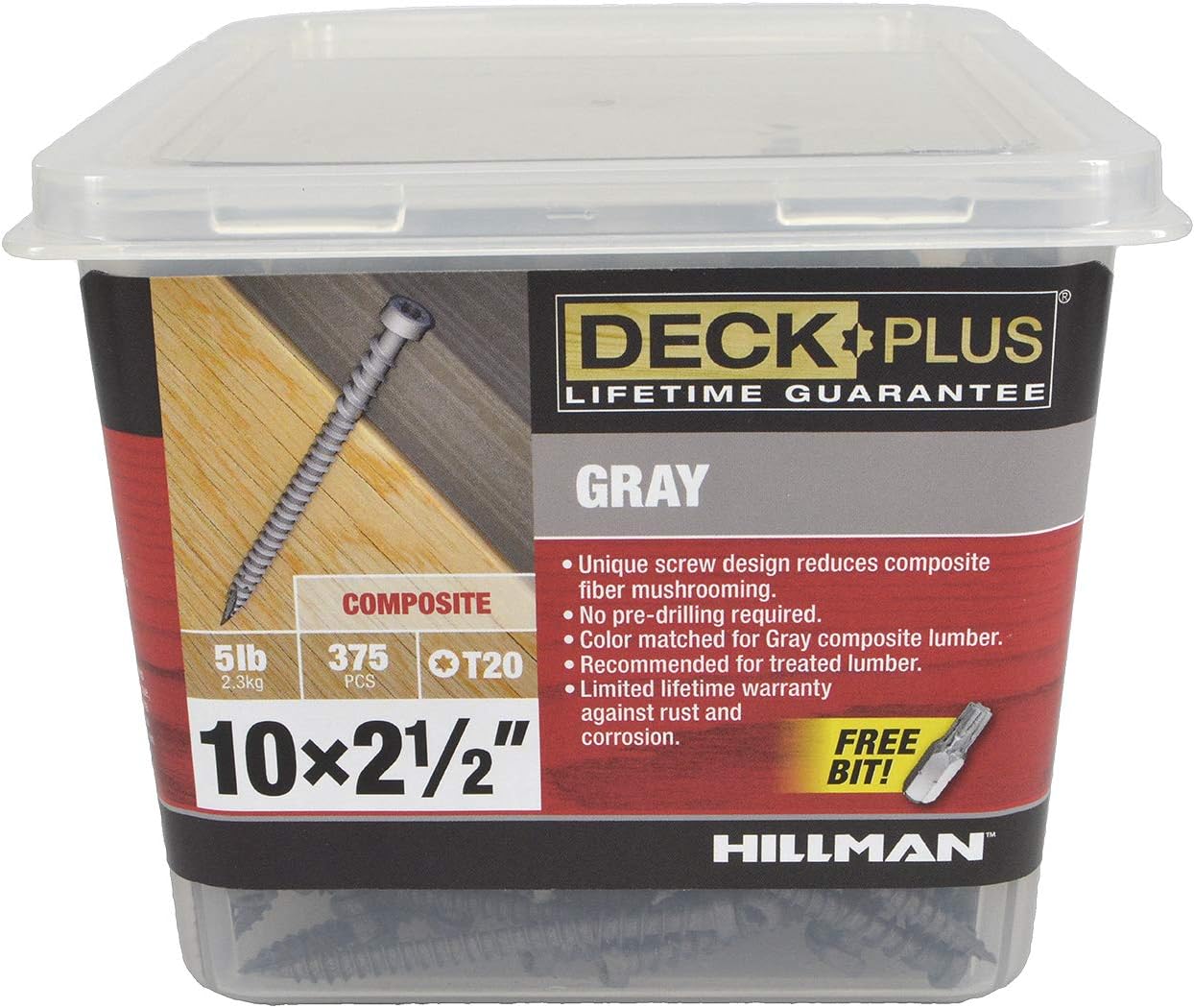 Tornillos cubierta Star-Drive gris #10x2-1/2