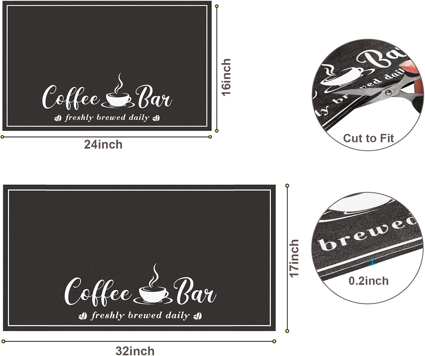 Tapete café absorbente 17x32pulg color negro