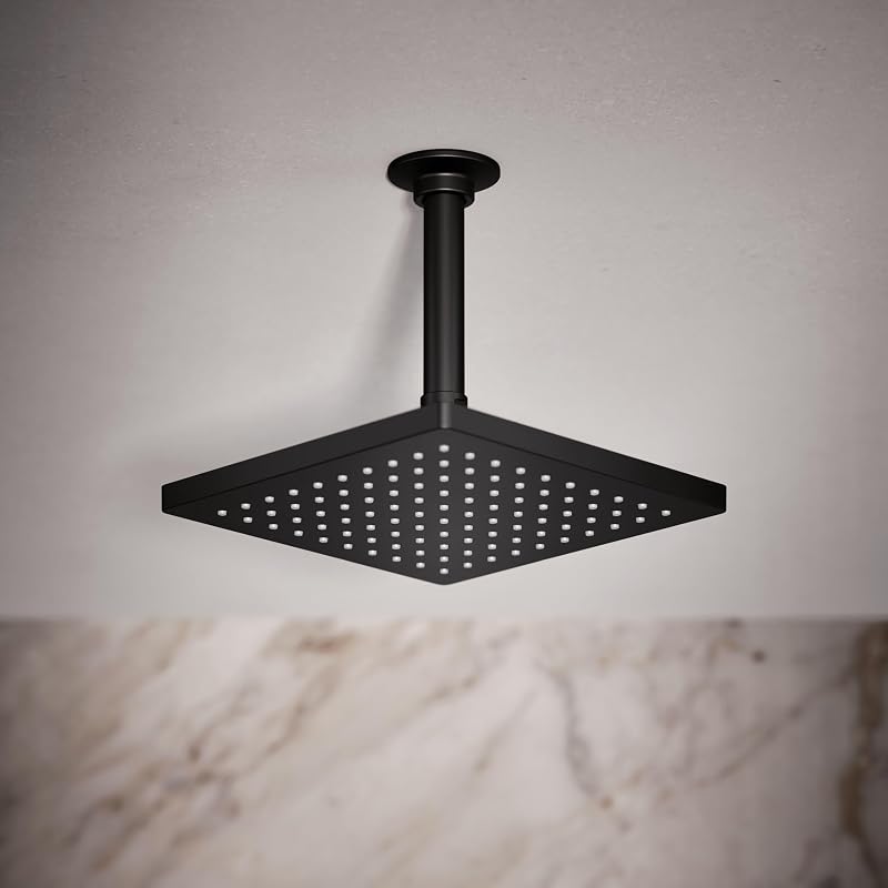 Cabezal ducha cuadrado 8pulg 2.5GPM color negro mate