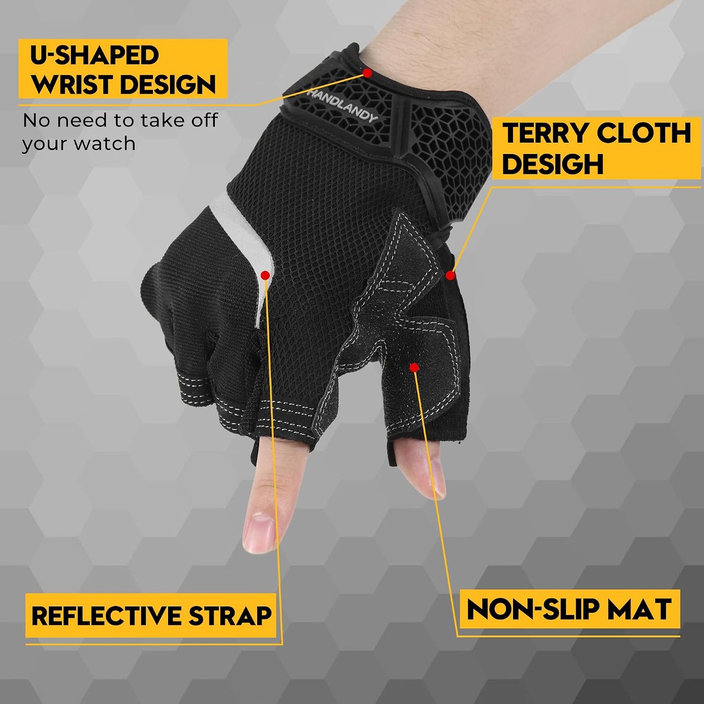 Guantes trabajo sin dedos para hombre y mujer