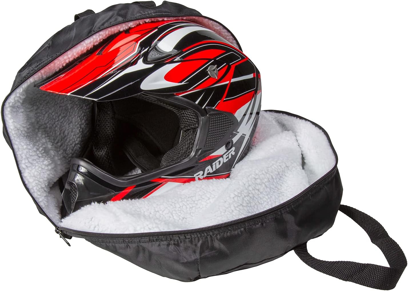 Bolsa para casco motocicleta MX mediana de nylon negro