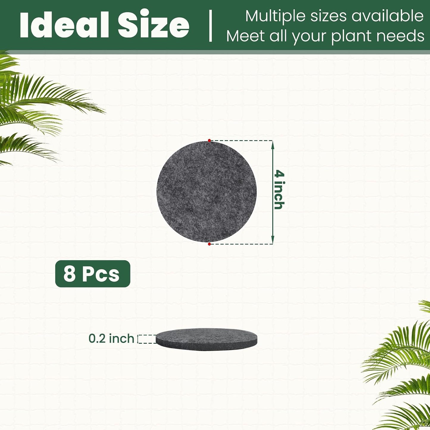 Portavasos fieltro grueso 4pulg absorbente set 8 pzas