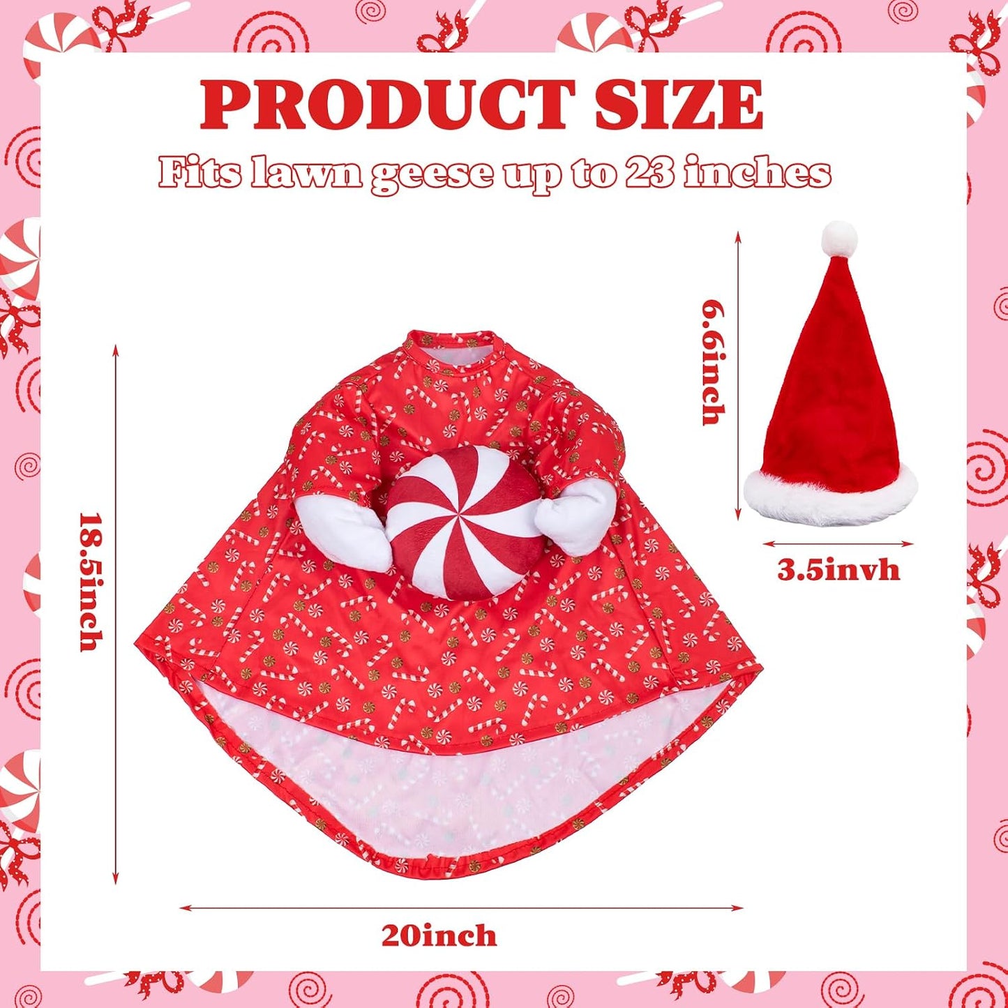 Ropa ganso navideño 23pulg Rojo decoración jardín