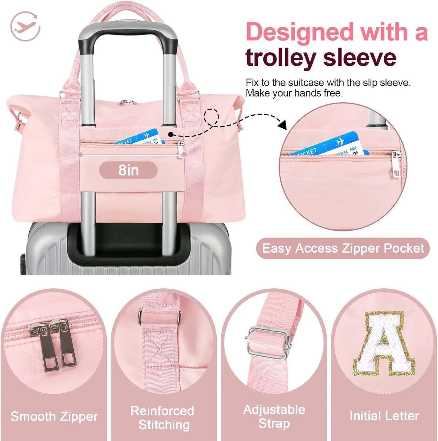 Bolsa gimnasia personalizada con iniciales para chicas