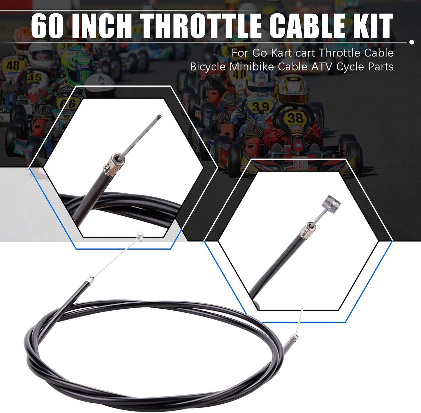 Kit cable acelerador 1.52m para Go Kart bicicleta mini ATV