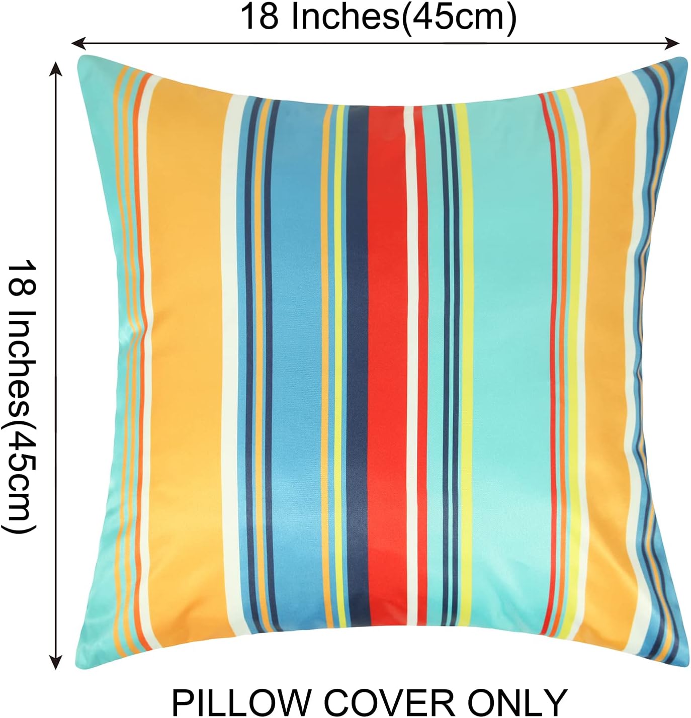 2 Pzas Fundas Almohada Impermeables 18x18" Rayas Azul