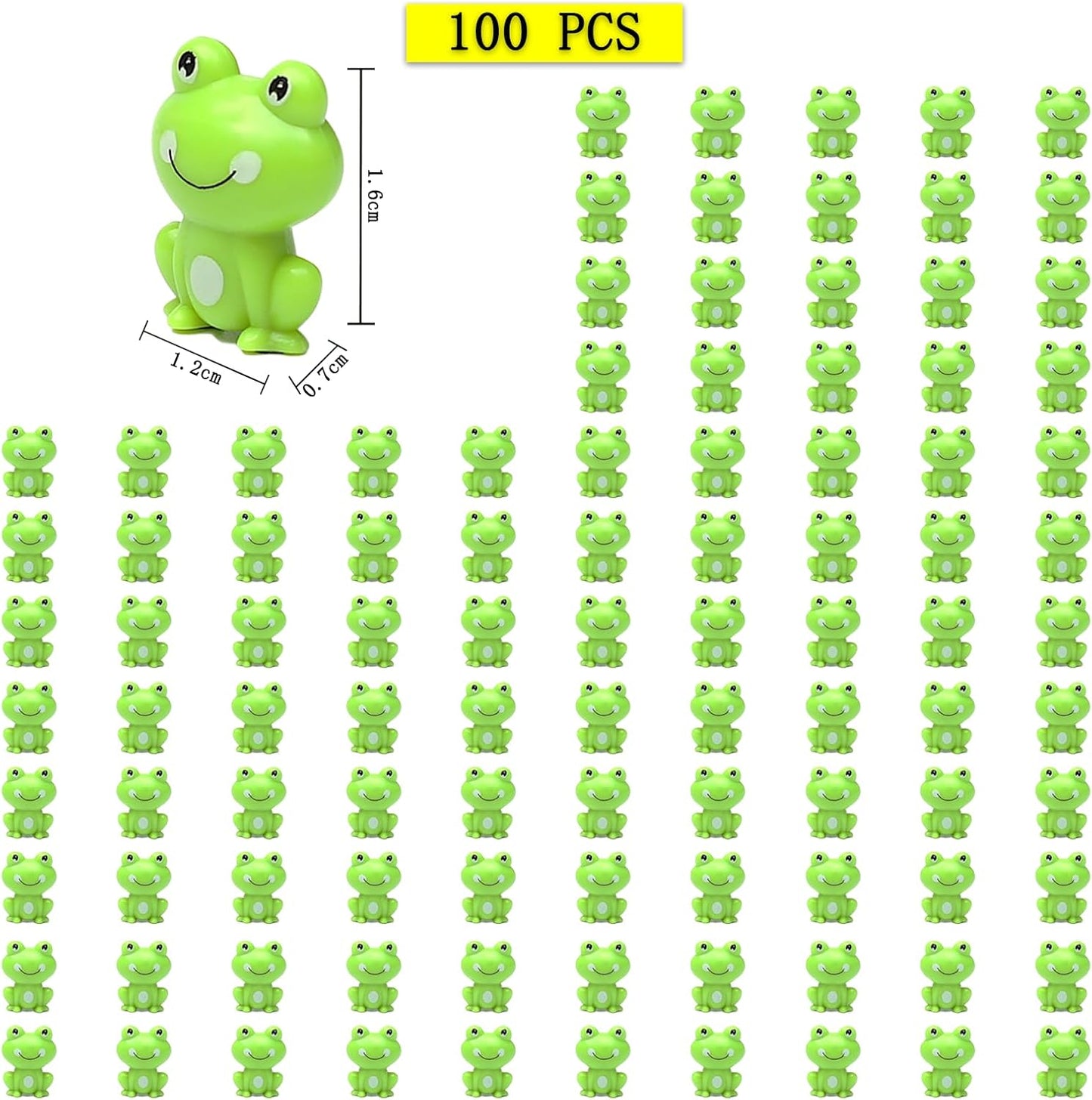 100 Ranas Plástico Verdes Mini Decoración Hogar