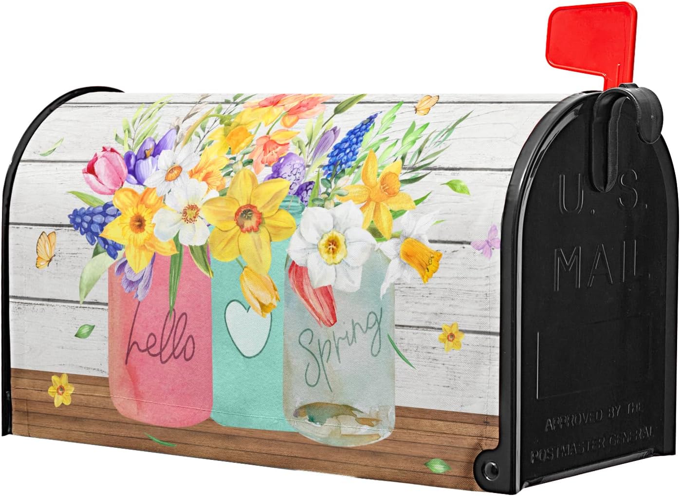Funda buzón primavera floral magnética 21x18pulg