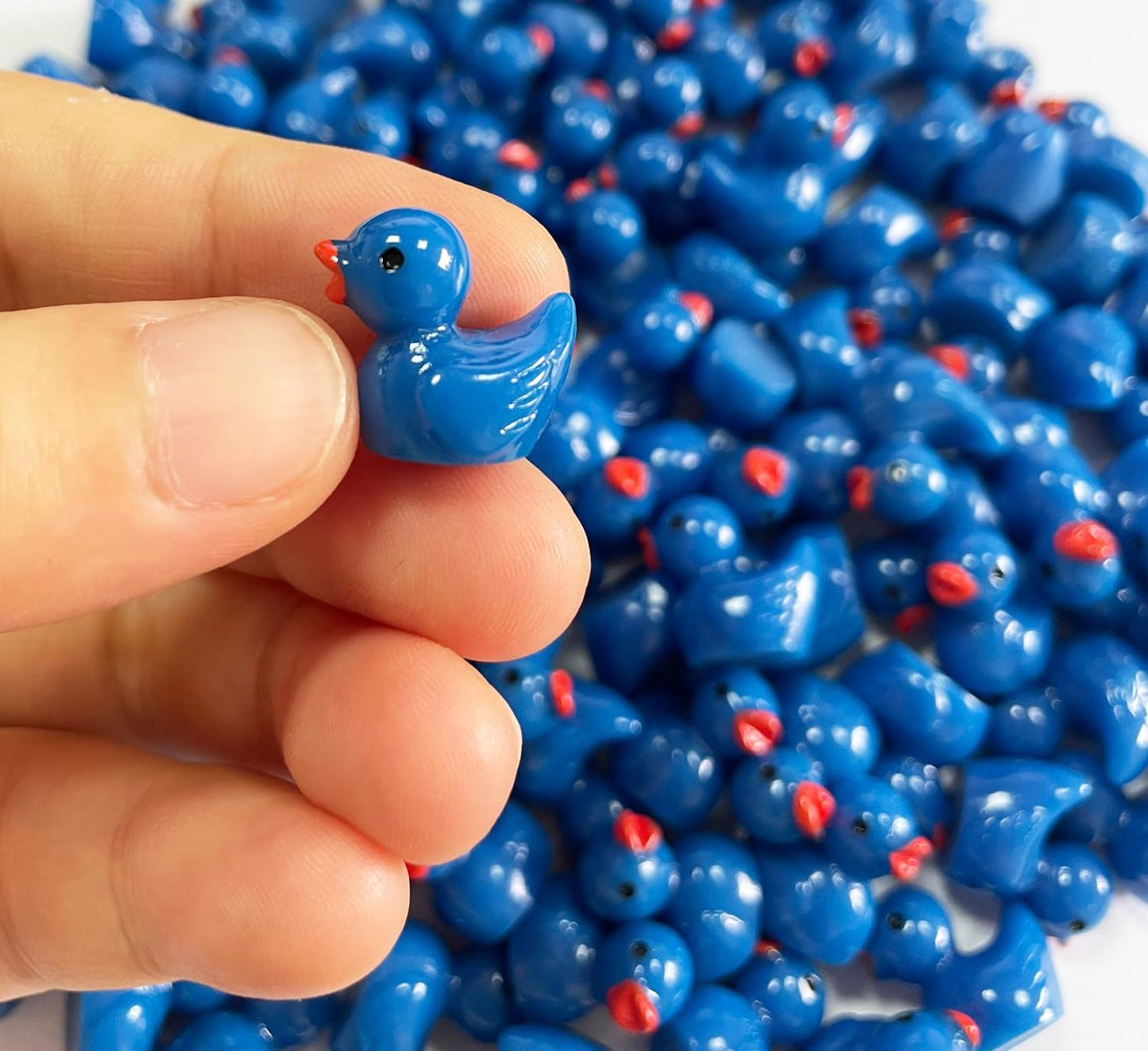 400 Mini Figuras Pato Resina Azul para Decoración