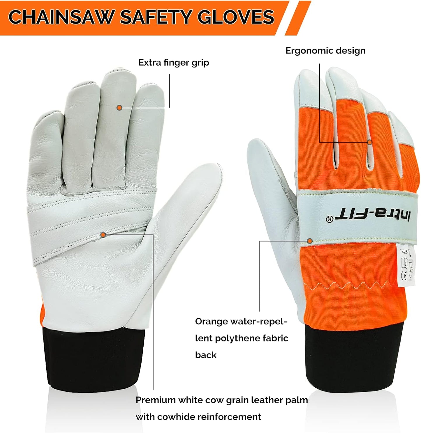 Guantes motosierra protección mano izquierda cuero