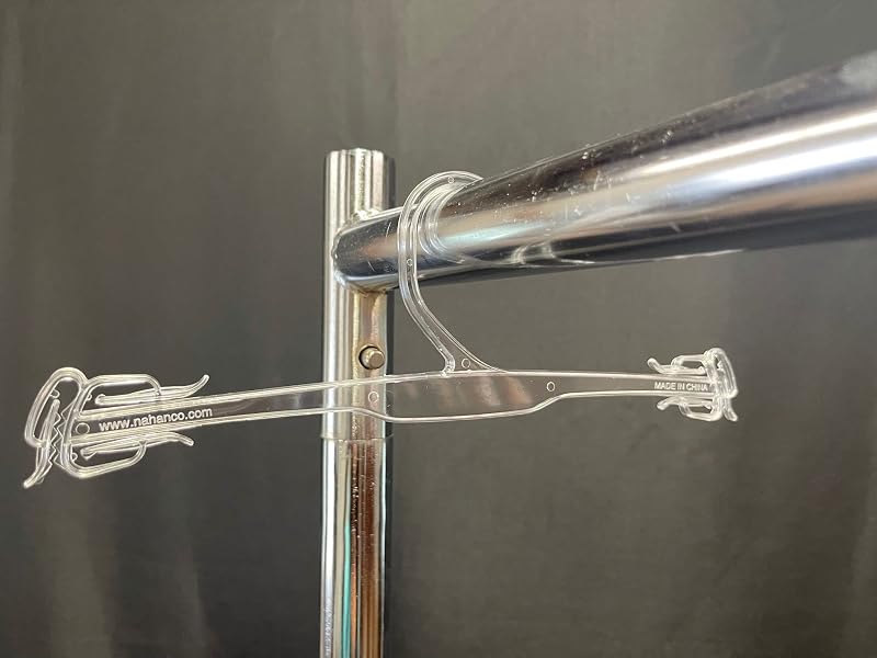 Percha moldeada con clips hombro 10pulg transparente 250uds