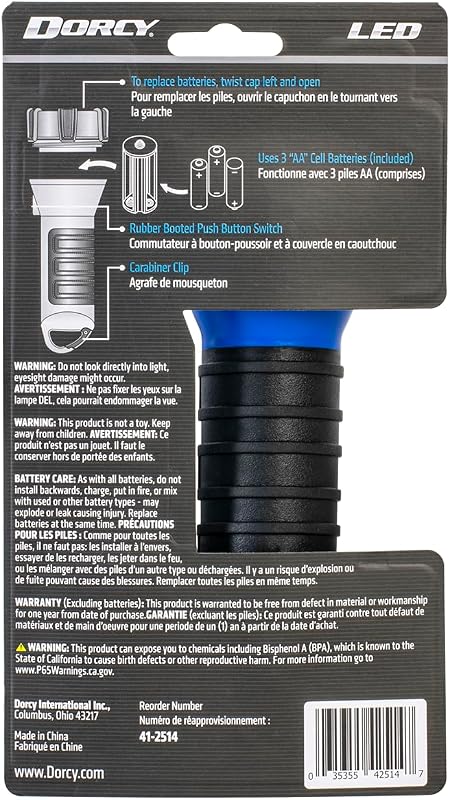 Linterna LED flotante 150 lúmenes con clip azul