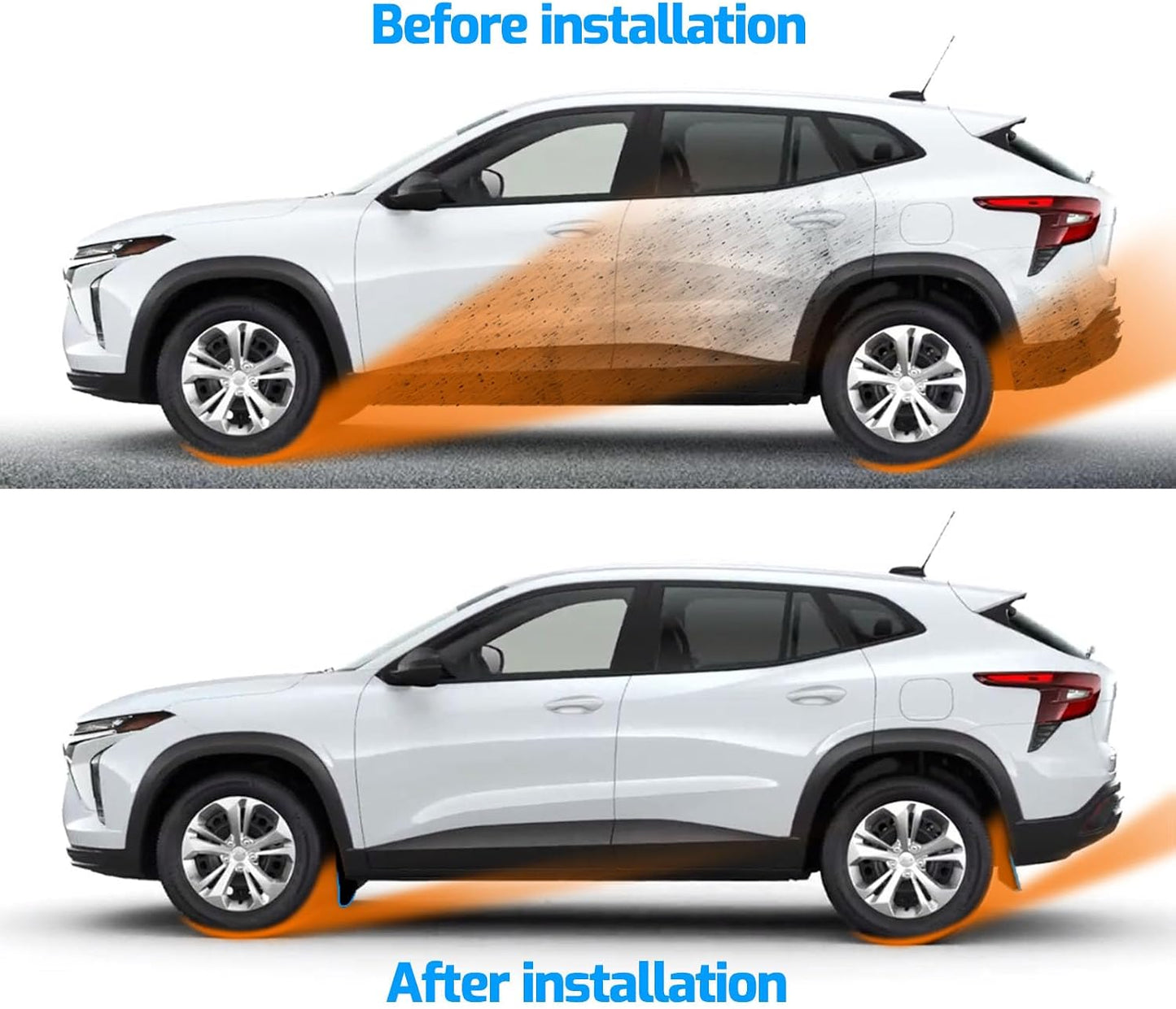 Aletas barro Chevy Trax 24-25 proteccion salpicaduras set 4