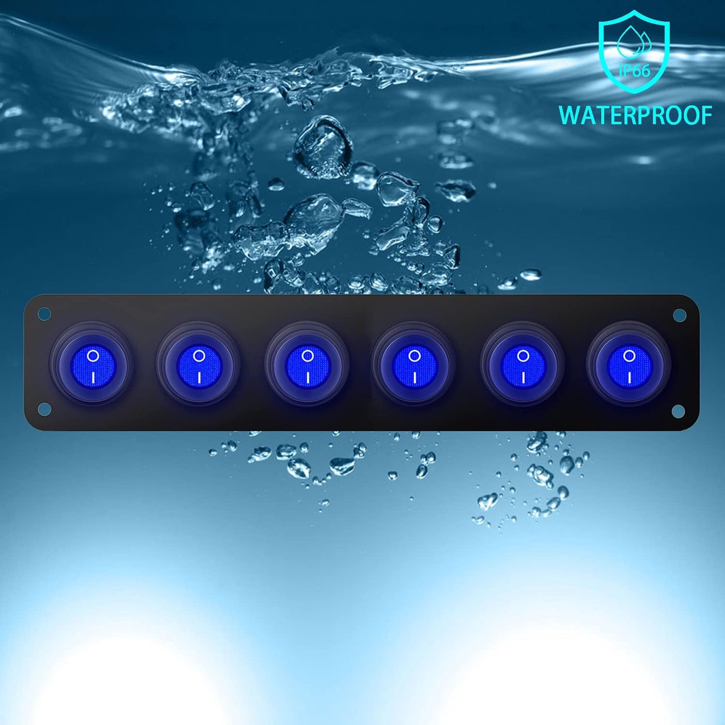Panel interruptor basculante 12V 20A para luces automotrices