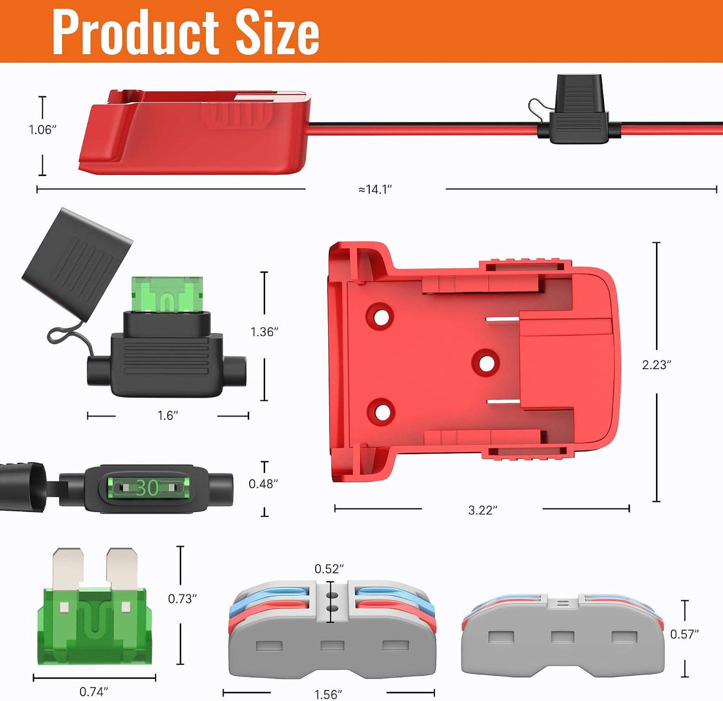 Adaptador batería 18V para ruedas eléctricas RC con fusibles