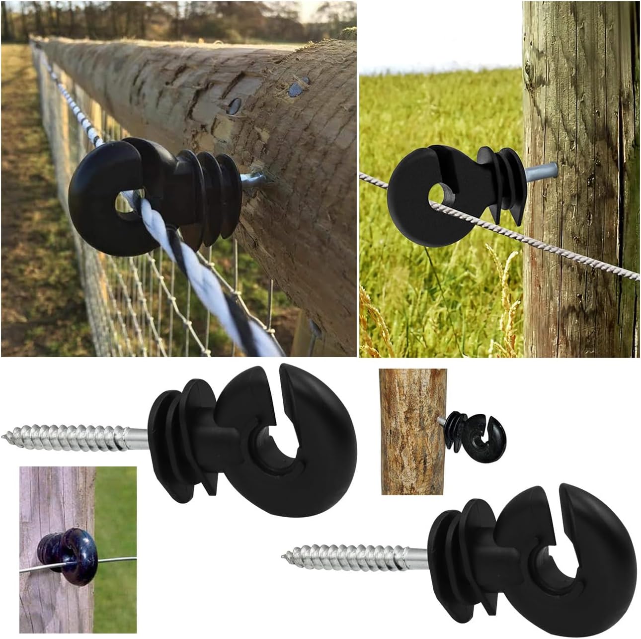 15 Aisladores Eléctricos para Cercas Clavos Madera Jardín