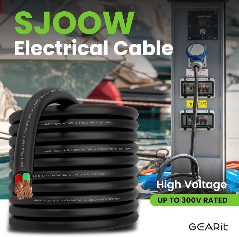 Cable eléctrico 16 AWG 25 ft 4 conductores SJOOW 300V