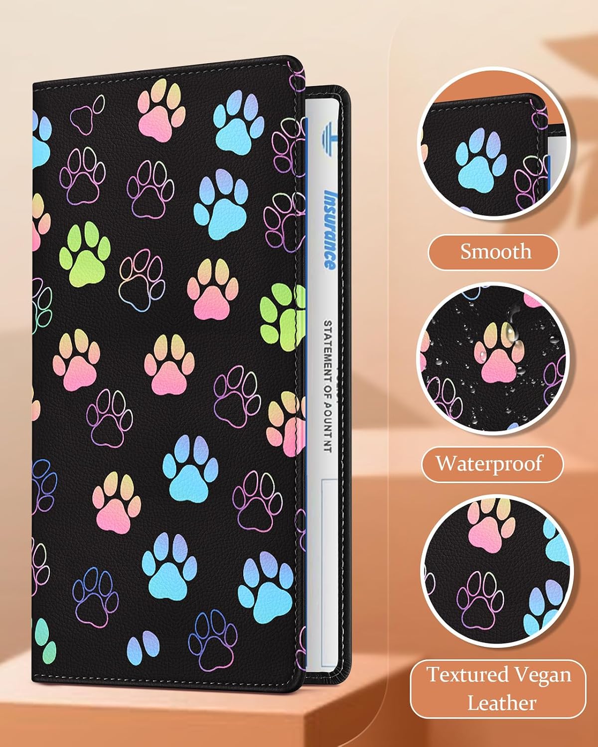Funda cuero guantera auto con cierre magnético